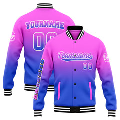 Custom Varsity Jacket Letterman jacket for Men, Women and Youth Pink&Blue