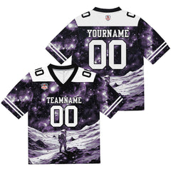 Custom Football Jersey Shirt Personalized Stitched Printed Team Name Number Black&Purple