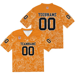 Custom Football Jersey Shirt Personalized Stitched Printed Team Name Number Orange