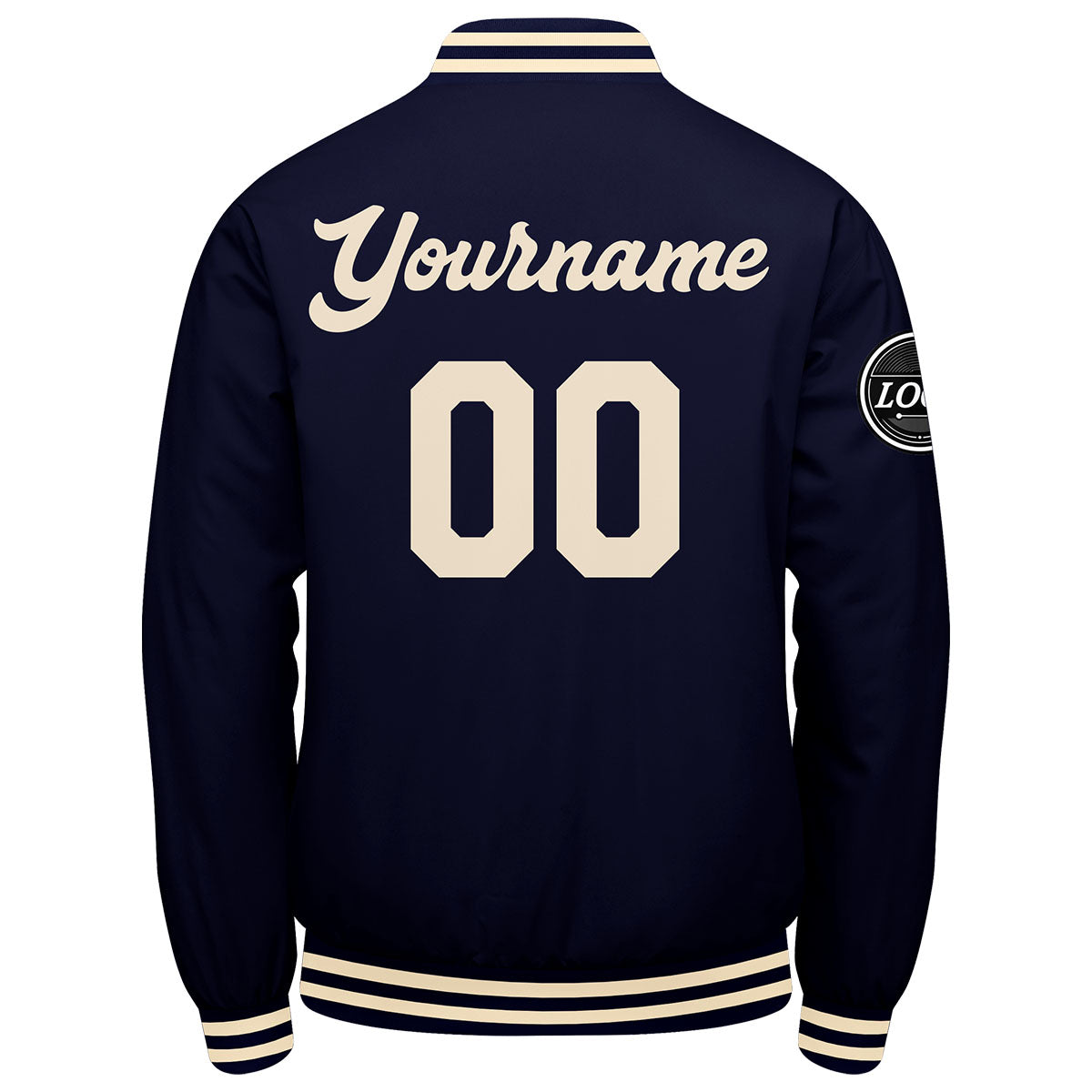 Custom Varsity Jacket Letterman jacket for Men, Women and Youth Navy Cream