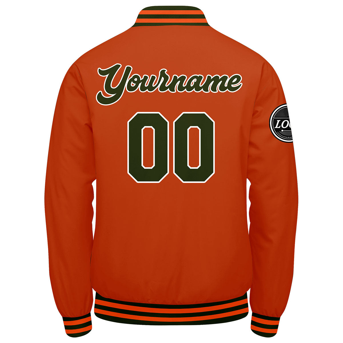 Custom Varsity Jacket Letterman jacket for Men, Women and Youth Olive green Orange