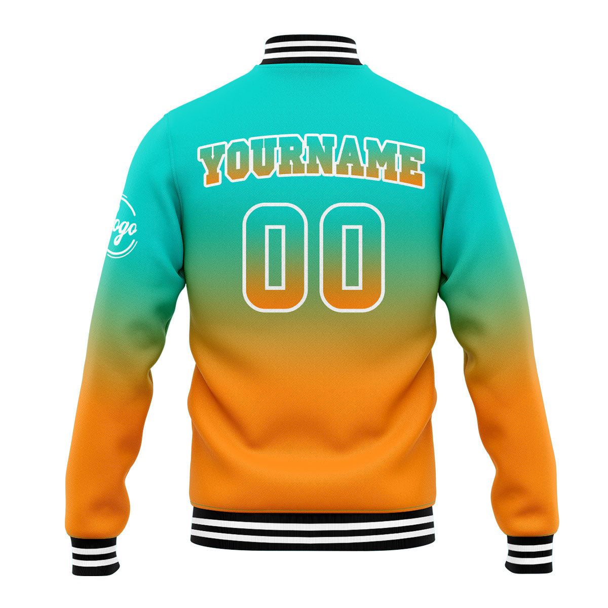 Custom Varsity Jacket Letterman jacket for Men, Women and Youth Teal&Orange