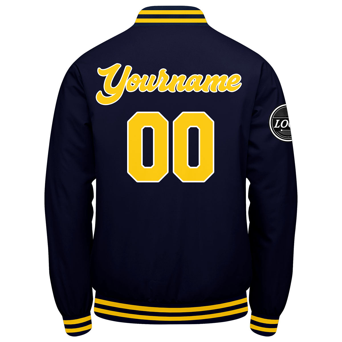 Custom Varsity Jacket Letterman jacket for Men, Women and Youth Navy Yellow