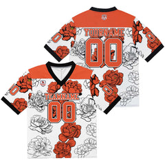 Custom Football Jersey Shirt Personalized Stitched Printed Team Name Number Orange