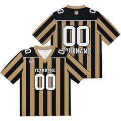 Custom Football Jersey Shirt Personalized Stitched Printed Team Name Number Gold & Black