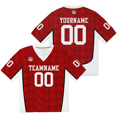 Custom Football Jersey Shirt Personalized Stitched Printed Team Name Number Red