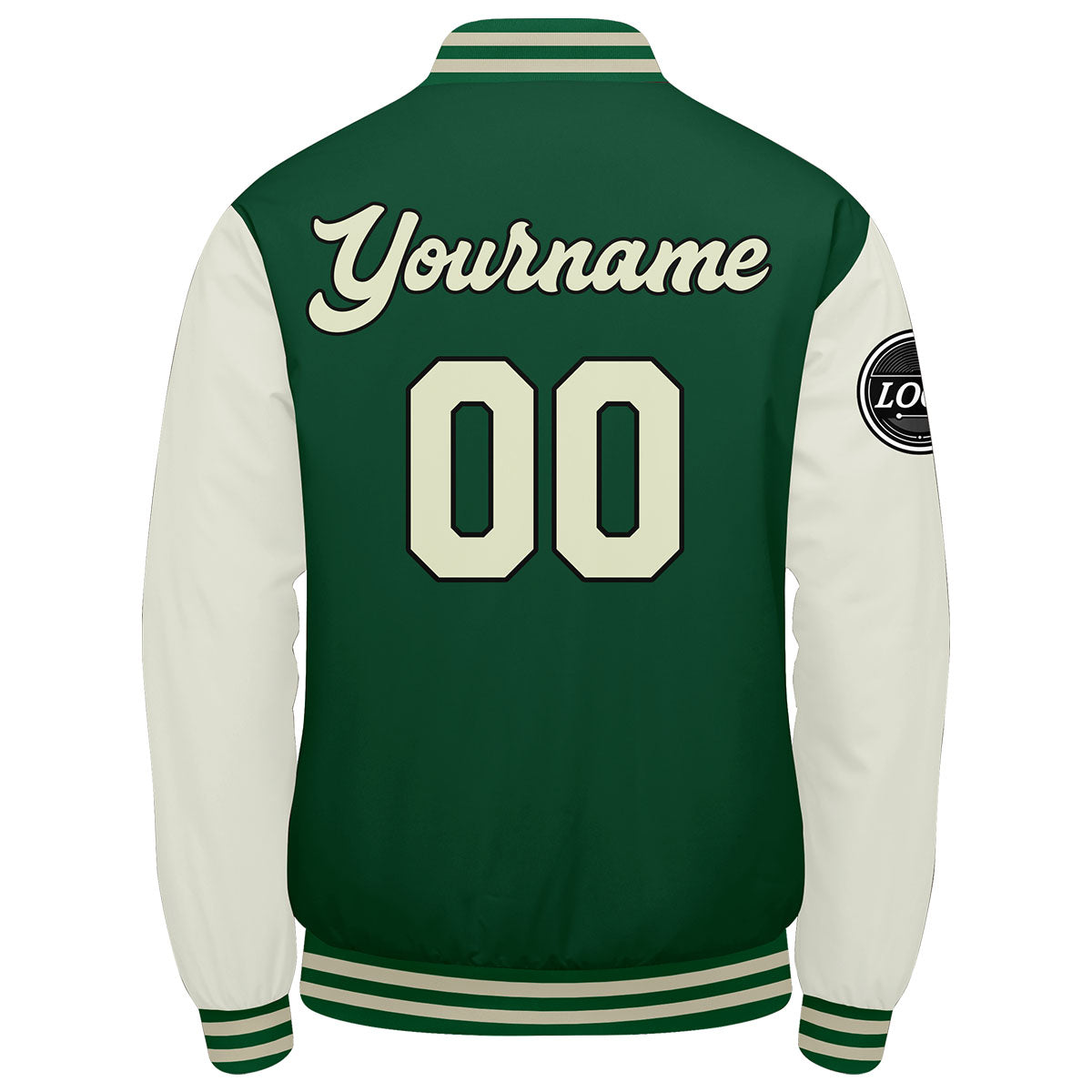 Custom Varsity Jacket Letterman jacket for Men, Women and Youth Green Cream