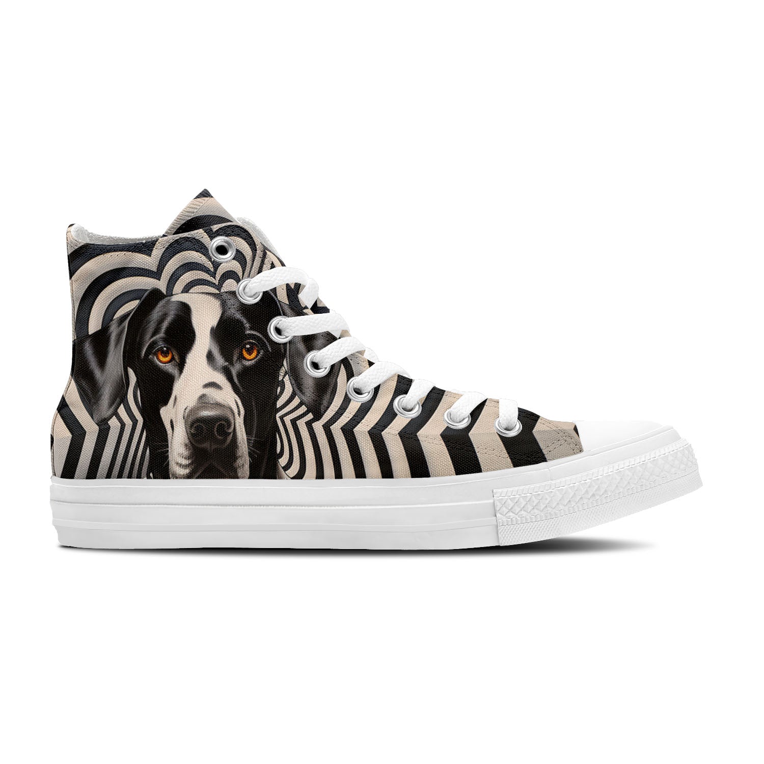 Canine Canvas: Men and Women's Mid-Top Canvas Shoes - Embrace the Artistry of Man's Best Friend with Op Art Dog Imagery