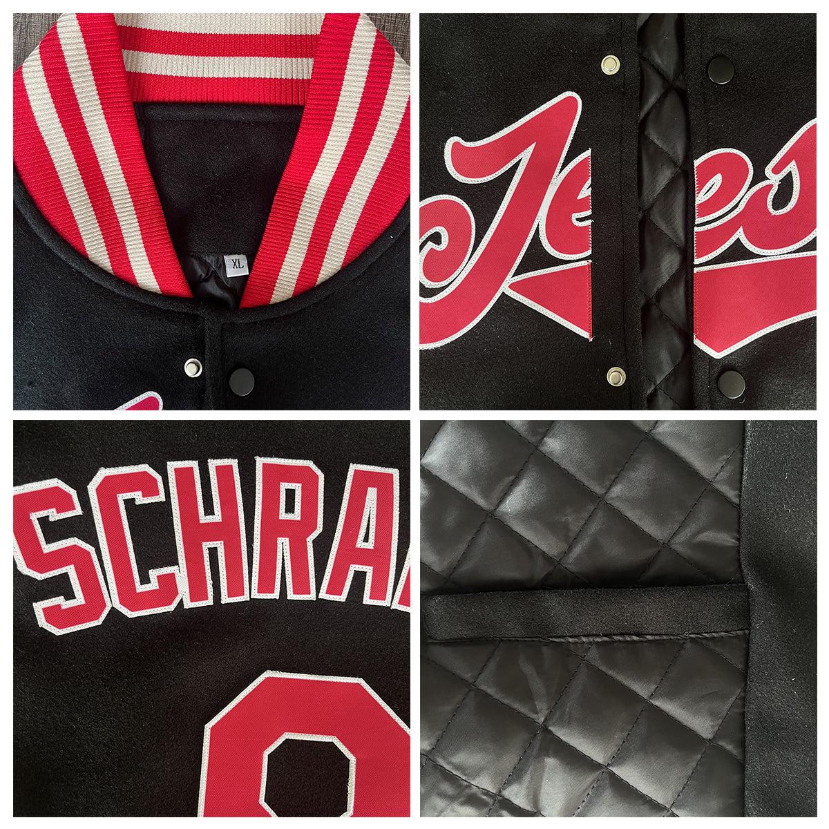 Custom Varsity Jacket Letterman jacket for Men, Women and Youth Red Black