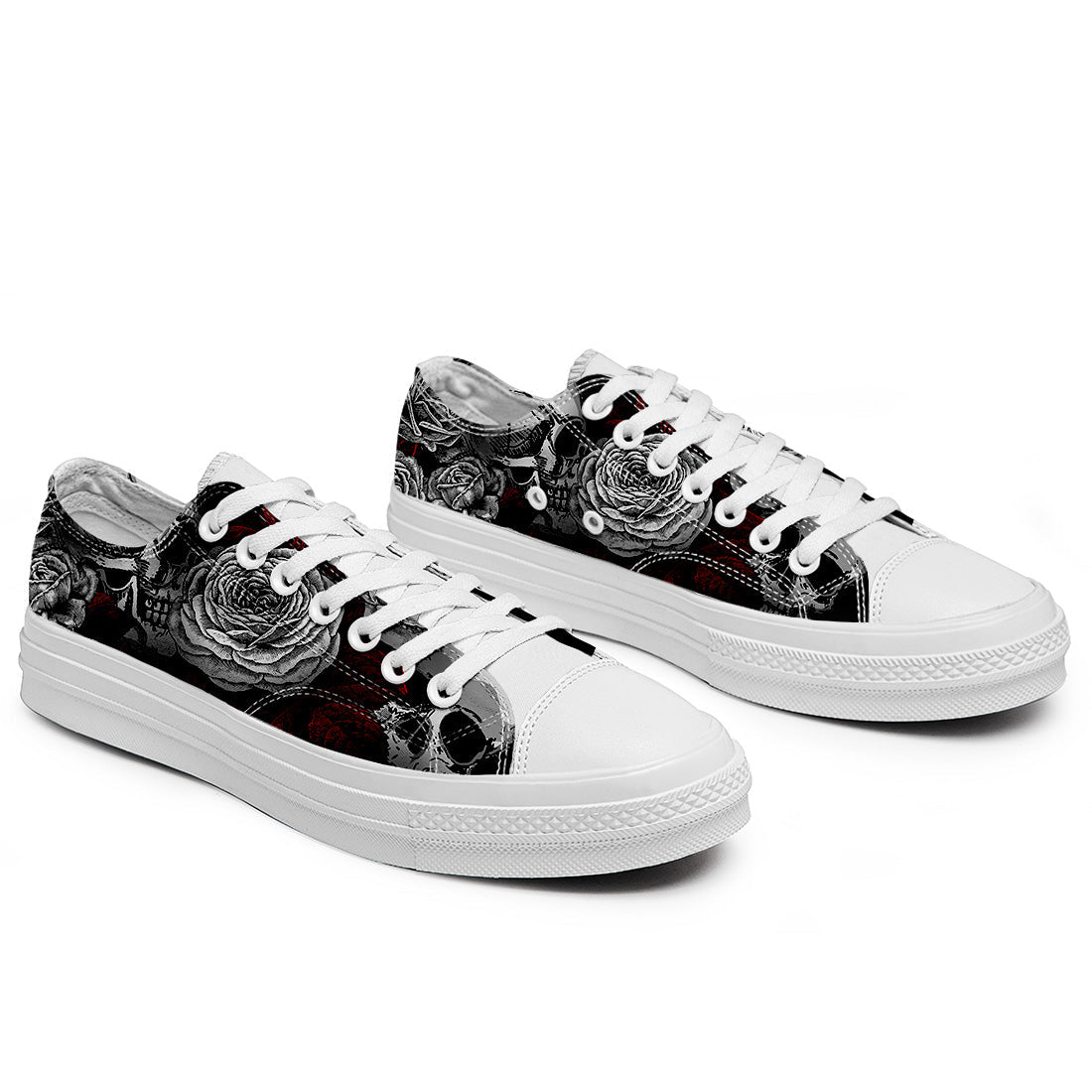 Highlight Your Fashion With Men's and Women's Low-Top Canvas Shoes Skeleton