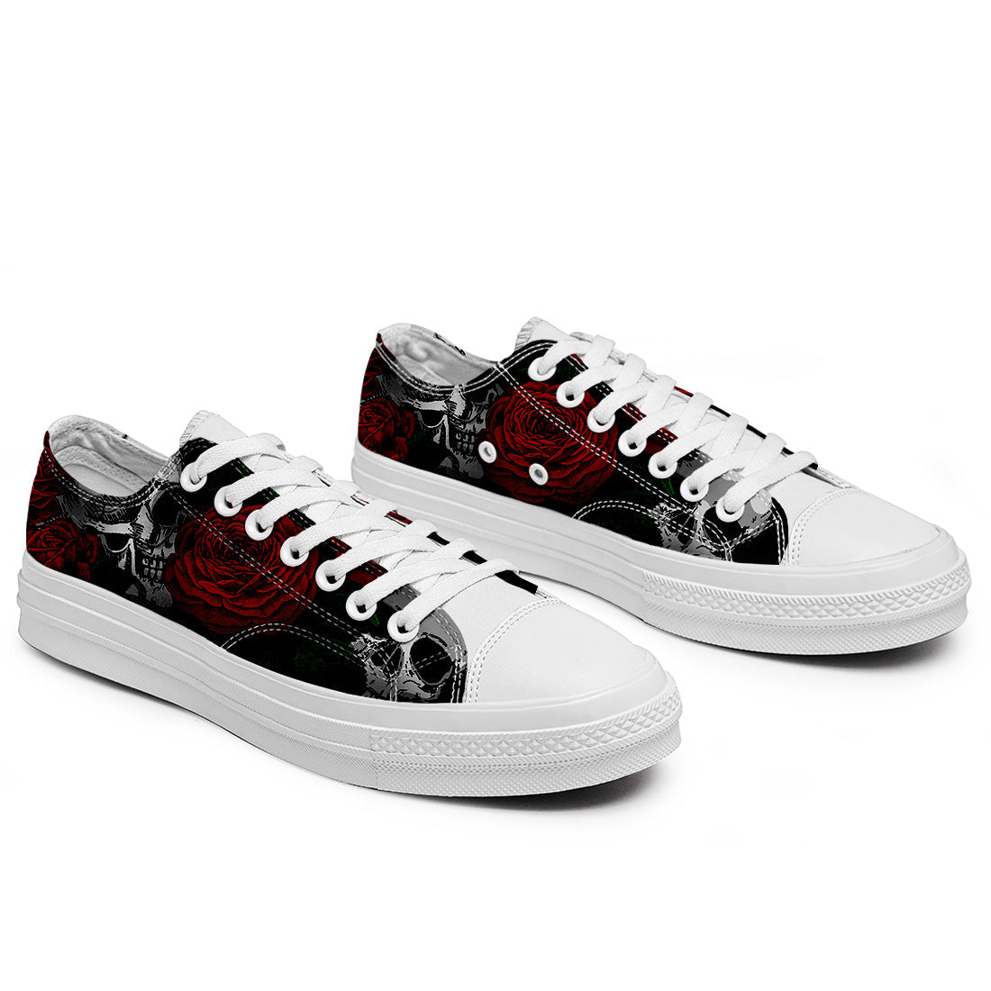 Highlight Your Fashion With Men's and Women's Low-Top Canvas Shoes Skeleton