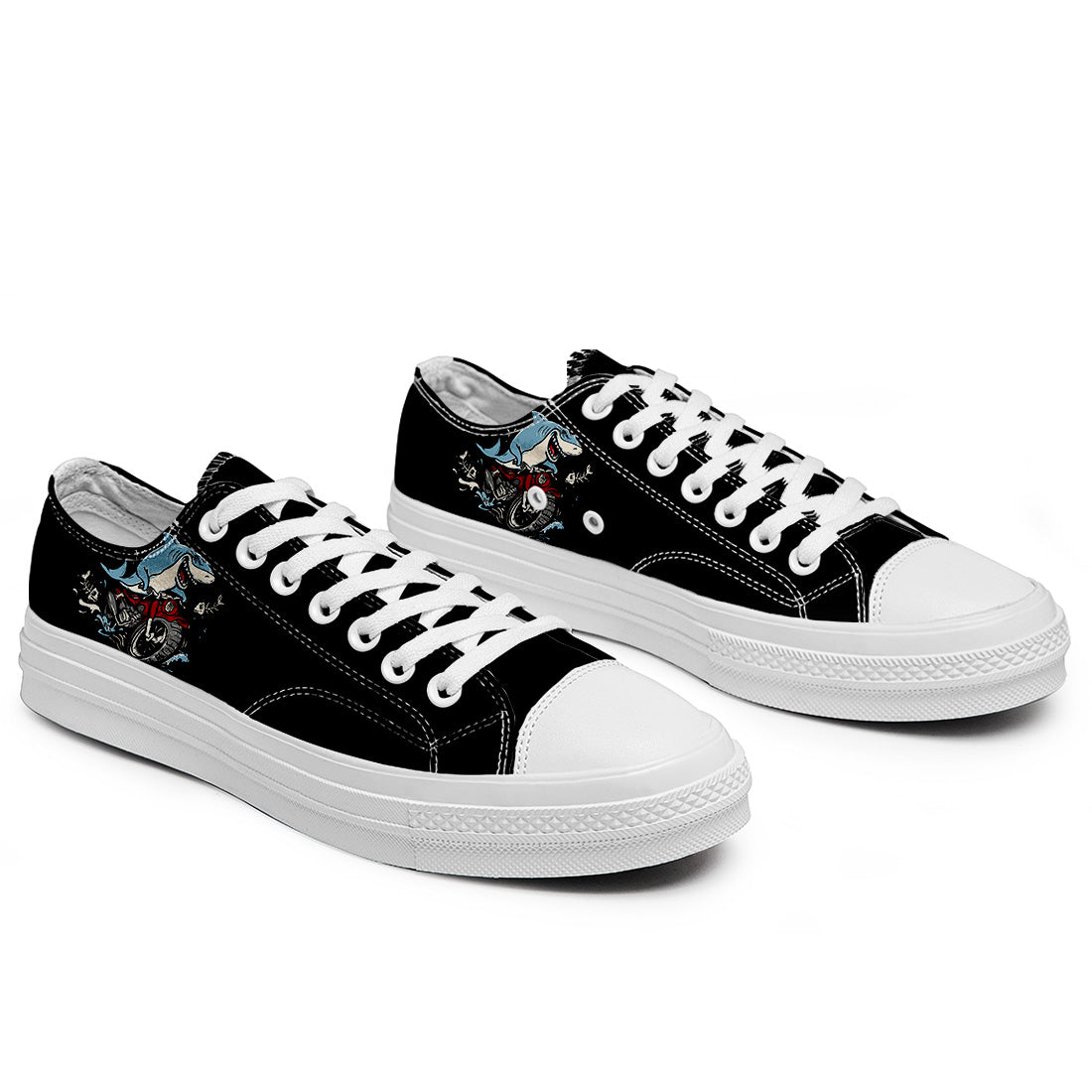 Highlight Your Fashion With Men's and Women's Low-Top Canvas Shoes Shark