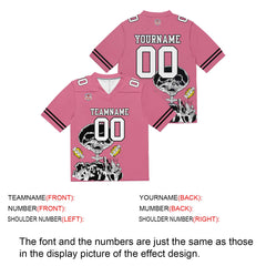 Custom Football Jersey Shirt Personalized Stitched Printed Team Name Number Pink