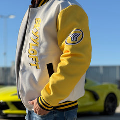 Custom Varsity Jacket Letterman jacket for Men, Women and Royal Yellow