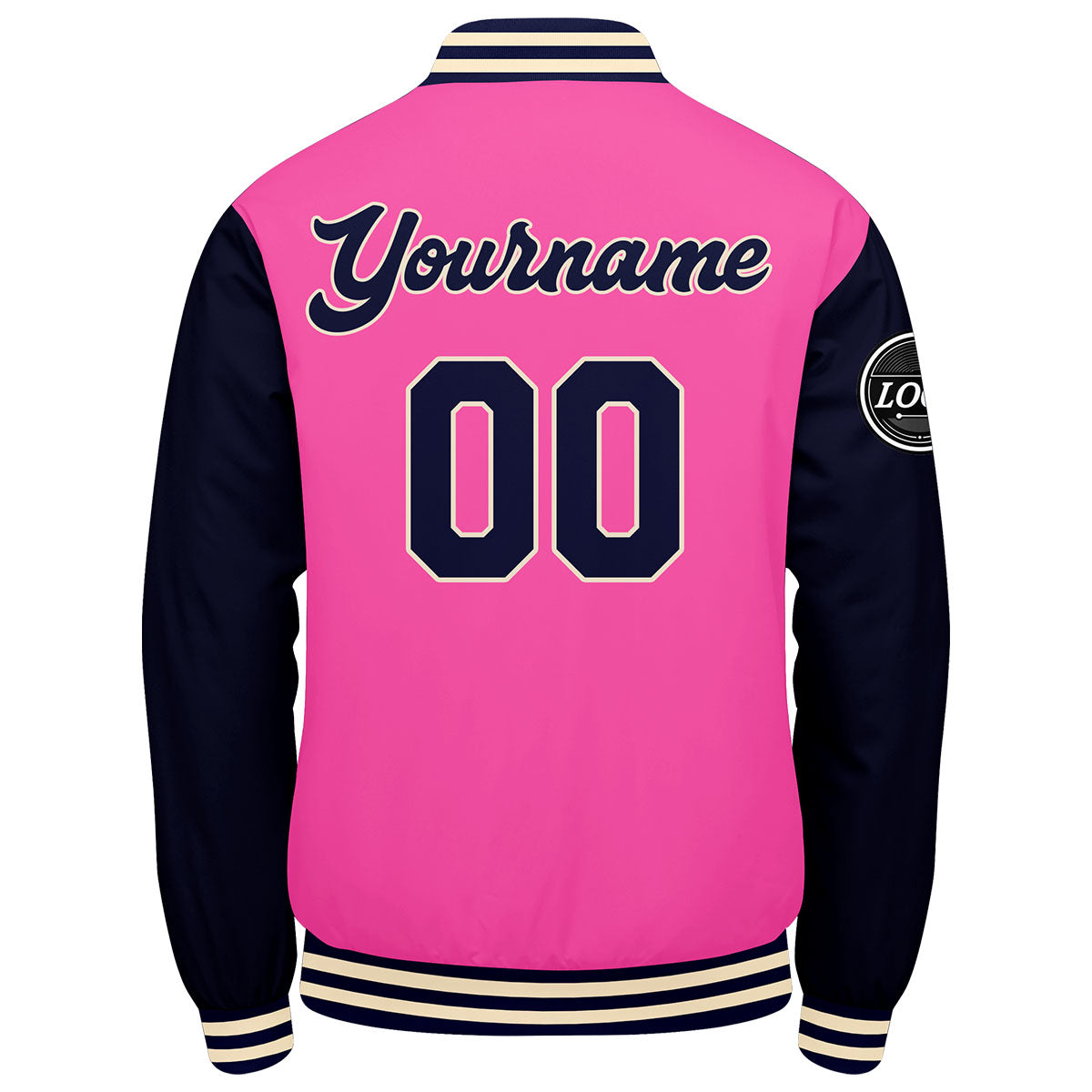 Custom Varsity Jacket Letterman jacket for Men, Women and Youth Pink Navy