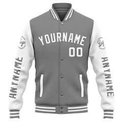 Custom Varsity Jacket Letterman jacket for Men, Women and Youth Grey White