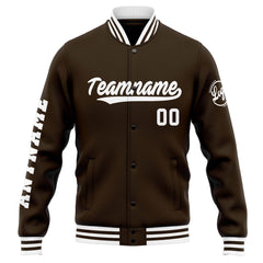 Custom Varsity Jacket Letterman jacket for Men, Women and Youth Brown White