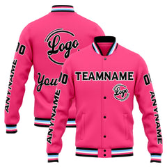 Custom Varsity Jacket Letterman jacket for Men, Women and Youth Pink Black