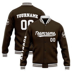 Custom Varsity Jacket Letterman jacket for Men, Women and Youth Brown White