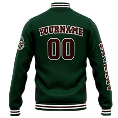 Custom Varsity Jacket Letterman jacket for Men, Women and Youth Green Brown