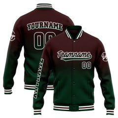 Custom Varsity Jacket Letterman jacket for Men, Women and Youth Brown Green Gradient