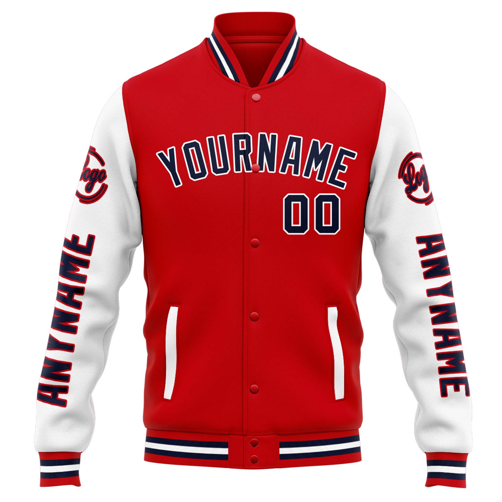 Custom Varsity Jacket Letterman jacket for Men, Women and Youth Red White