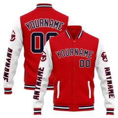 Custom Varsity Jacket Letterman jacket for Men, Women and Youth Red White