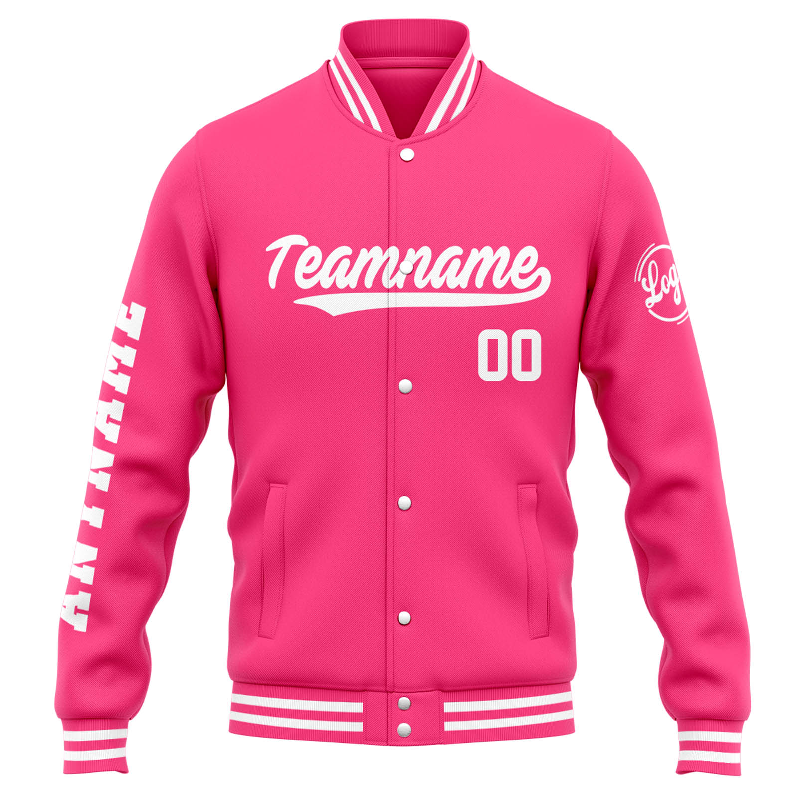 Custom Varsity Jacket Letterman jacket for Men, Women and Youth Pink White