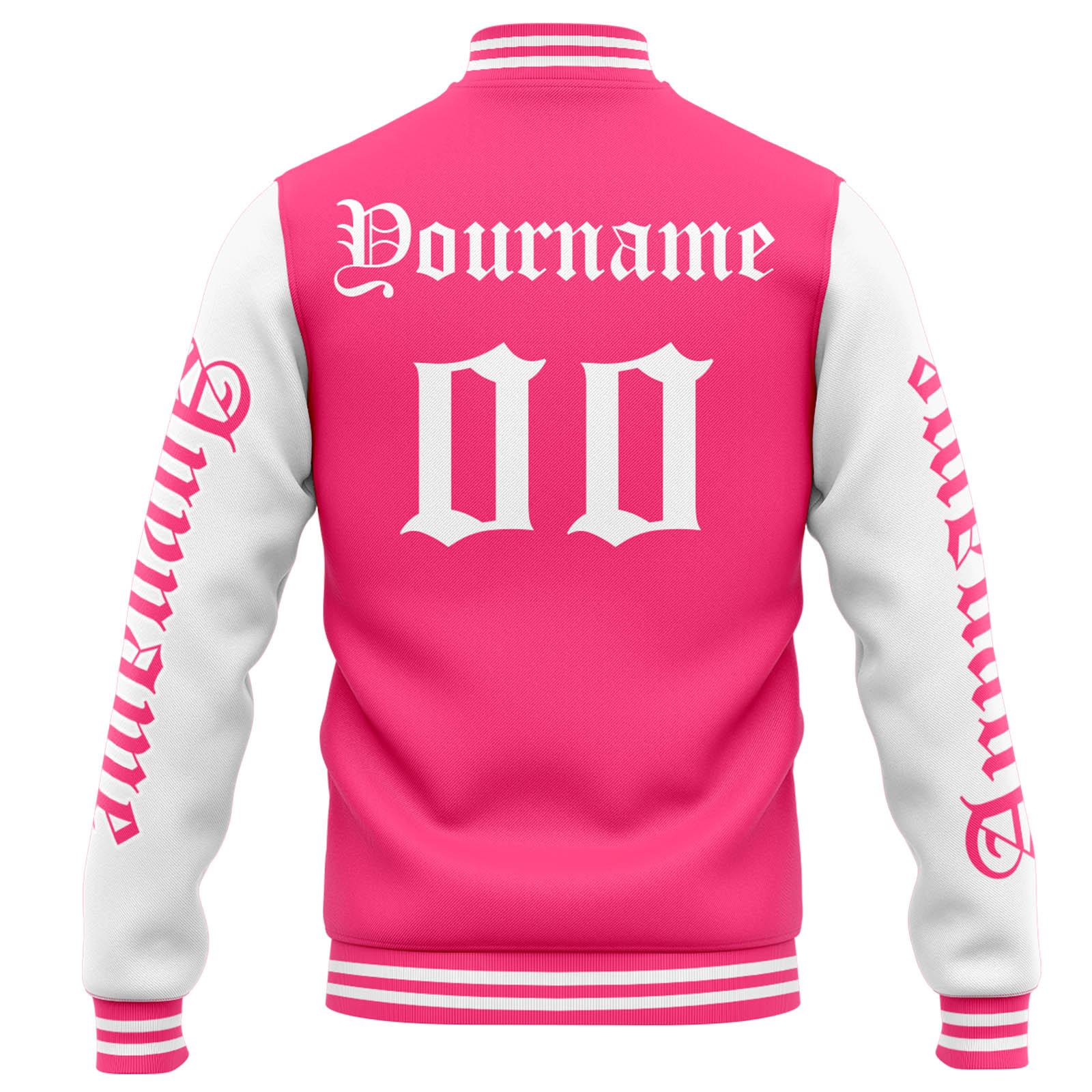 Custom Varsity Jacket Letterman jacket for Men, Women and Youth Pink White