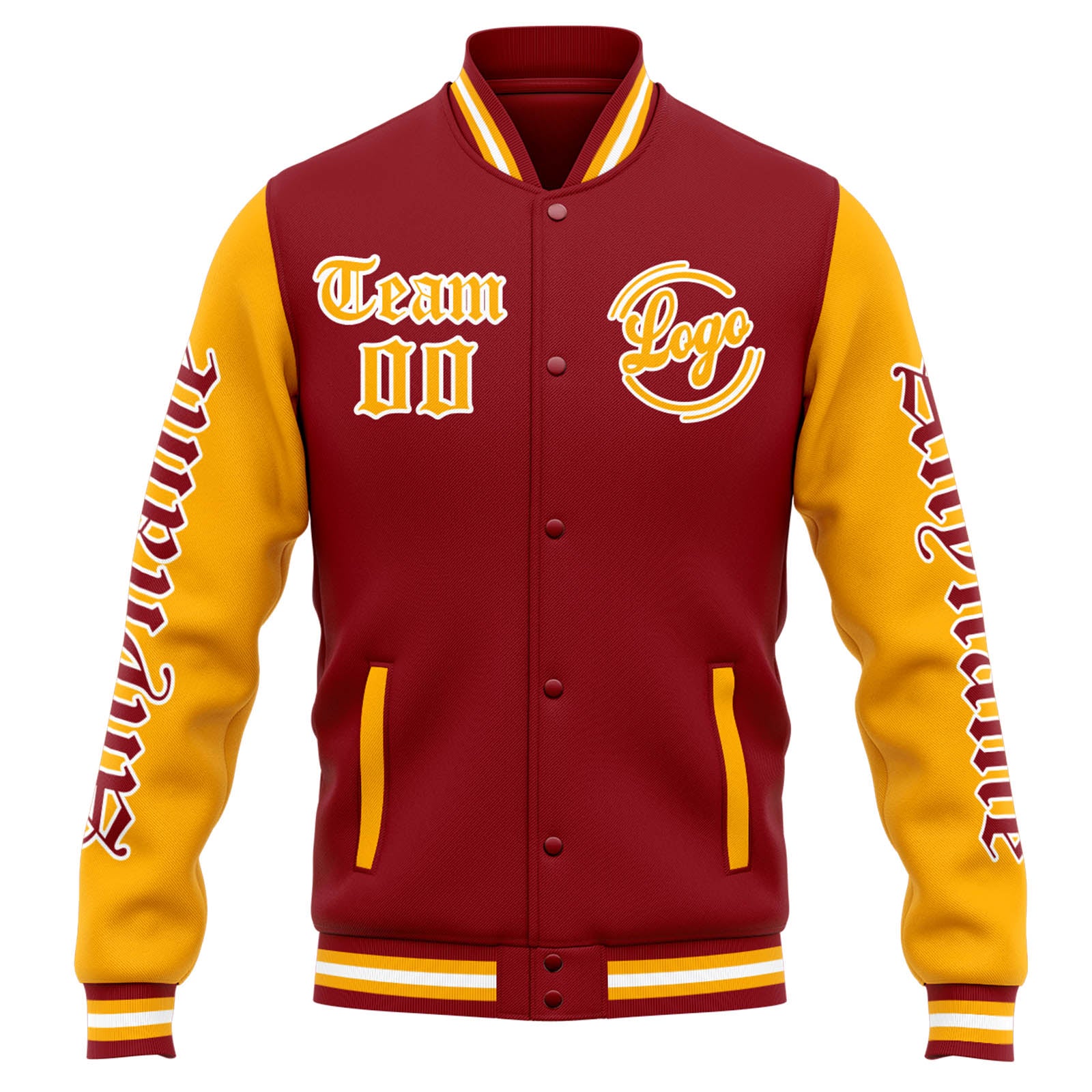 Custom Varsity Jacket Letterman jacket for Men, Women and Youth Red Orange