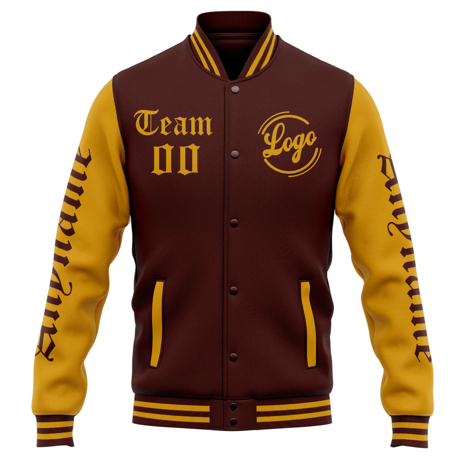 Custom Varsity Jacket Letterman jacket for Men, Women and Youth Burgundy Gold